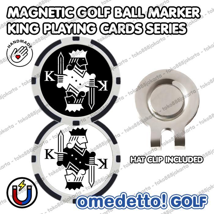 KING PLAYING CARDS KARTU RAJA MAGNETIC GOLF BALL MARKER MAGNET WITH HAT CLIP OMEDETTO