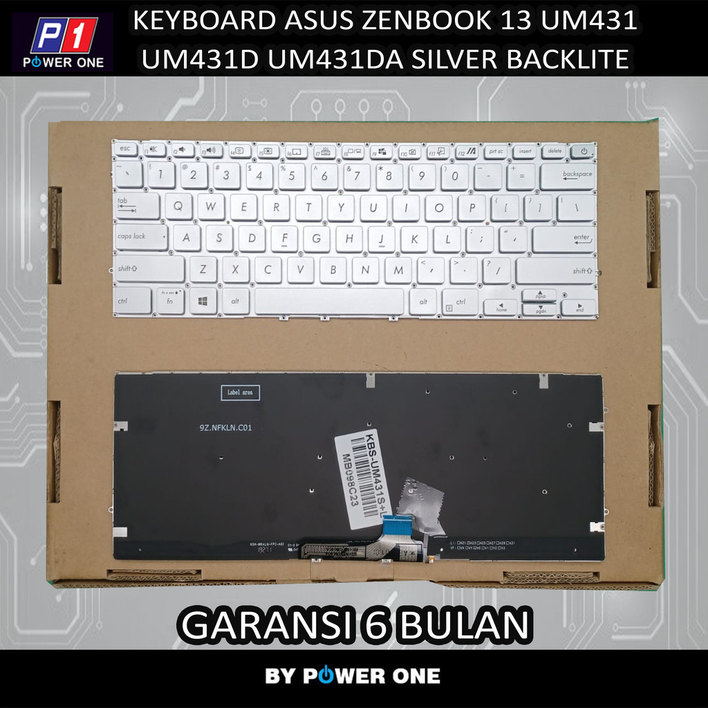 Keyboard Asus Zenbook 13 UM431 UM431d UM431da SILVER Backlite