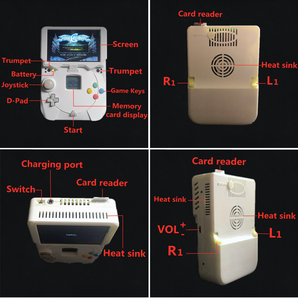 DIY Modified DC Motherboard DREAMCAST Handheld Game DREAMSHELL or GDEMU Portable Mobile Phone Gamebo