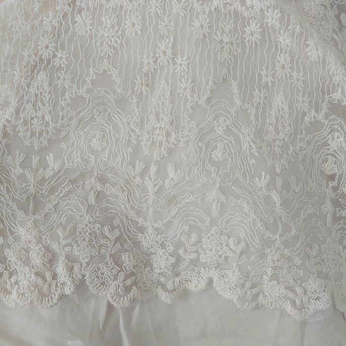 Dress Brokat Anak Putih Import Gaun Pesta Brukat Lengan Panjang Bayi 1Th - 7Th