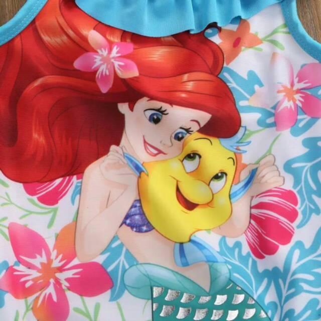 Kostum Mermaid Impor Bikini Monofin Kaki Duyung Baju Renang Ariel Disney Princess Anak Import