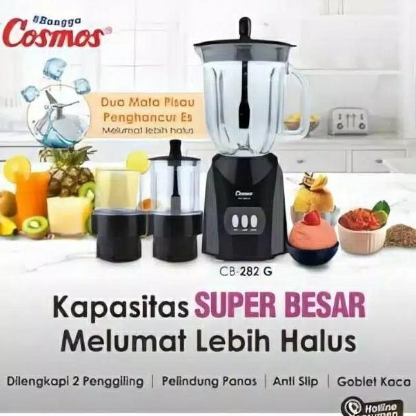 Cosmos Blender Kaca 3In1 Cb 282G Cosmos Gelas Kaca Pengahancur Es Batu Cb-282G Cosmos Blender