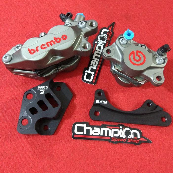 Terbaru Paket 1 Set Braket Kaliper Depan Belakang Brembo WR3 Yamaha NMAX