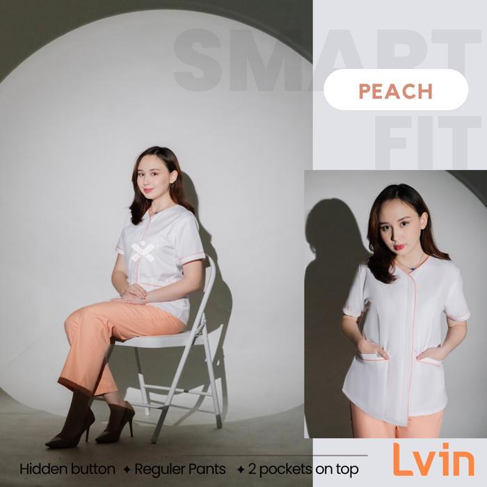 ttir- Baju Seragam Suster Lvin New Classic Putih / Seragam Suster Lengan Pendek / Seragam