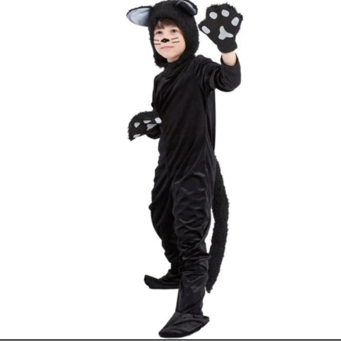 B-1714 Black Cat Costume Cosplay Toddler Boy Kostum Anak Kucing Hitam Baju Kostum Kucing Anak Laki