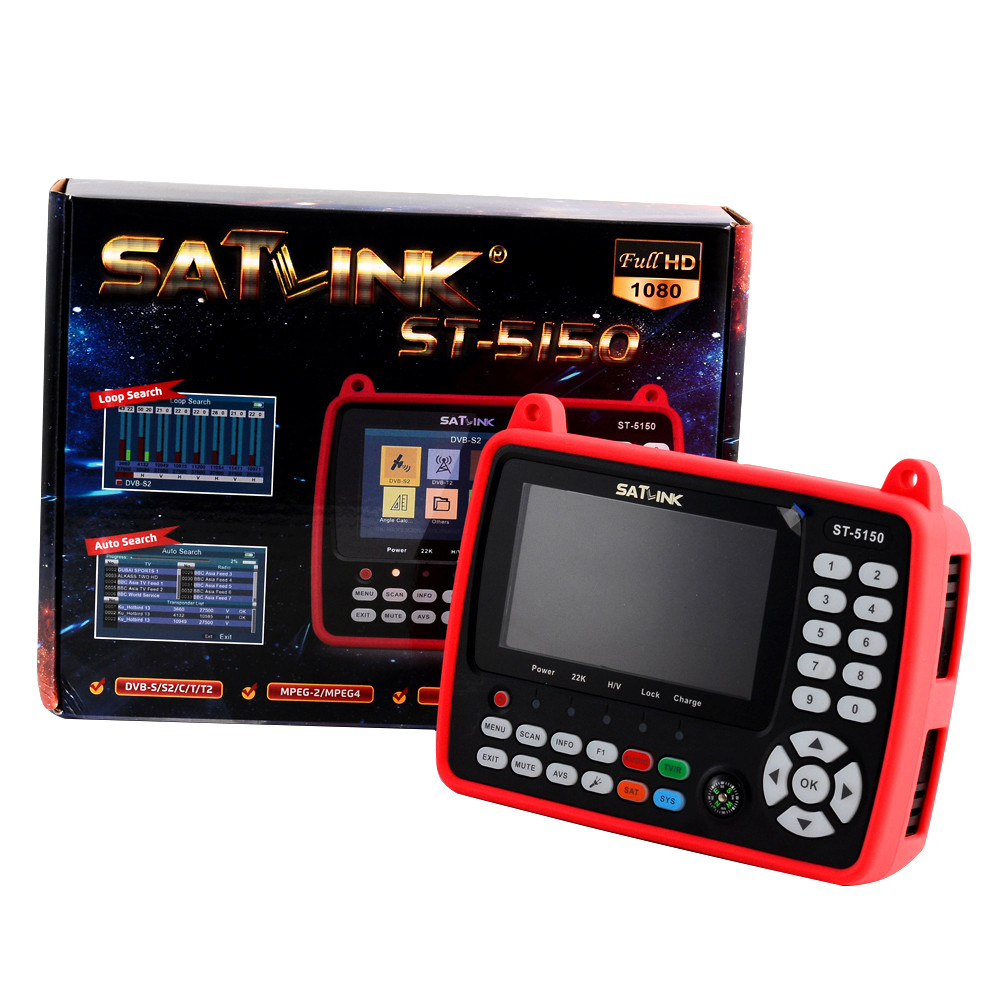 [Genuine]Satlink ST-5150 DVB-S2 +DVB-C+DVB-T2 Combo MPEG4 h.265 Satellite Finder Meter H.265 HEVC