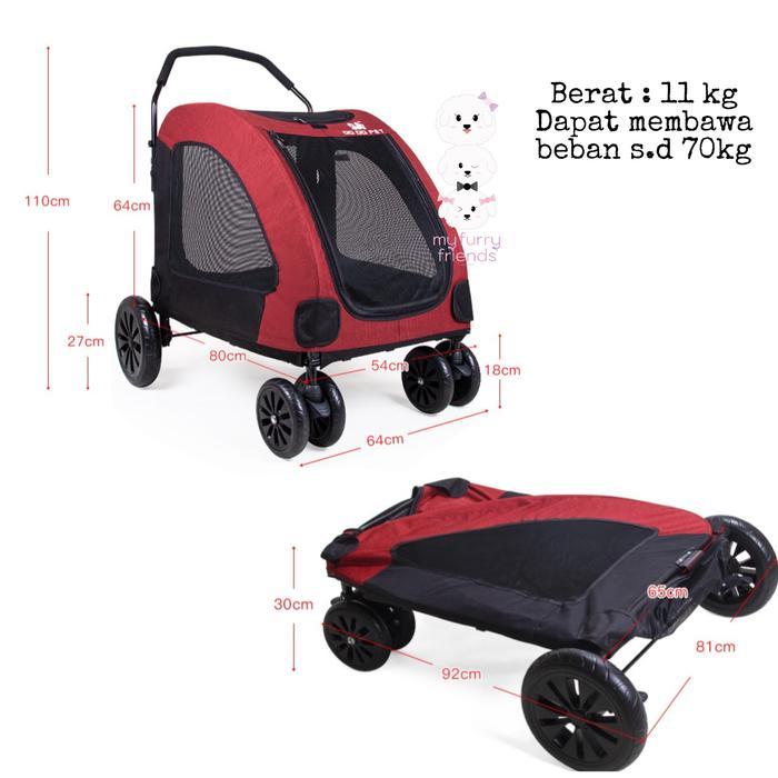 Large Pet Stroller Dodopet - Up To 70Kg - Stroller Untuk Anjing Besar
