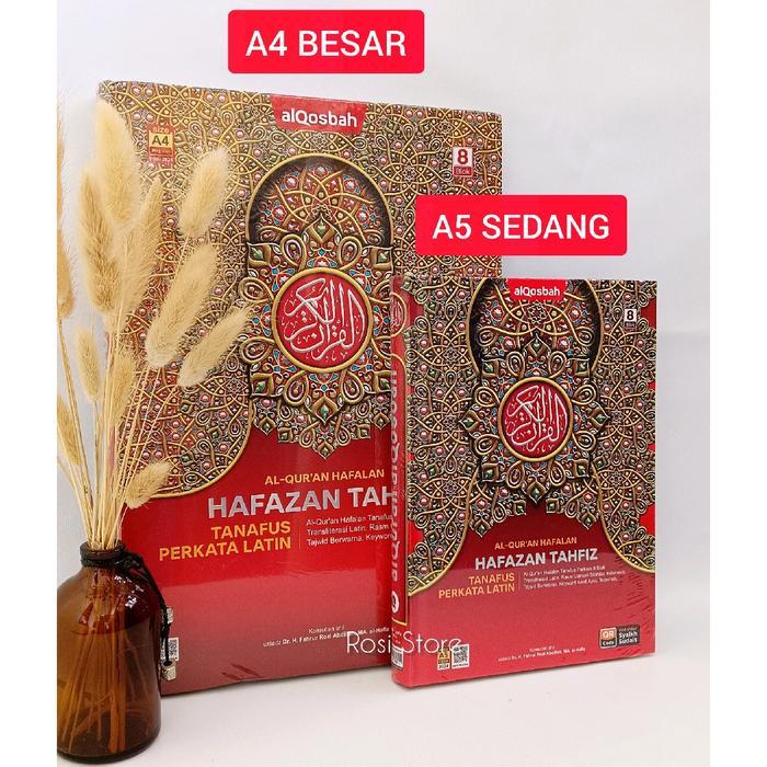 Sedia Al qur'an Hafazan Tahfidz A4 Ukuran Besar Terjemah Latin Al quran Hafalan 8 Block Warna