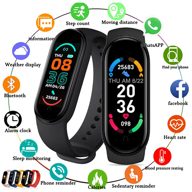 M6 Smart Watch Men and Women Fitness Sports Smart Band Fitpro Version Bluetooth Music Heart Rate Tak