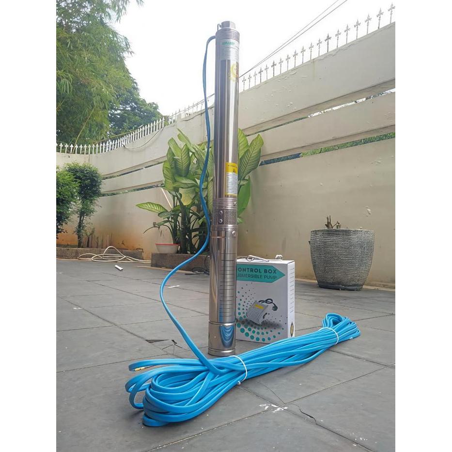 MAXPUMP Pompa Submersible Pompa Satelit Casing Pipa 2In 0.5Hp Pompa Satelit Submersible 2" + Kabel