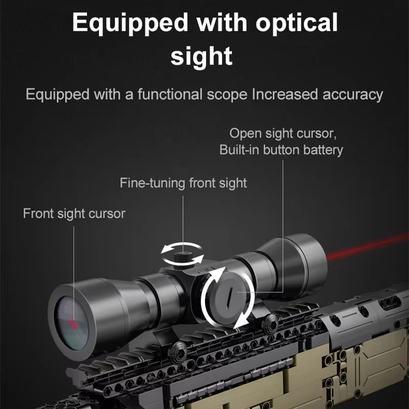 New City Technical Police Military Weapon Sniper Rifle Building Blocks AWM For Assault Rifle Brick