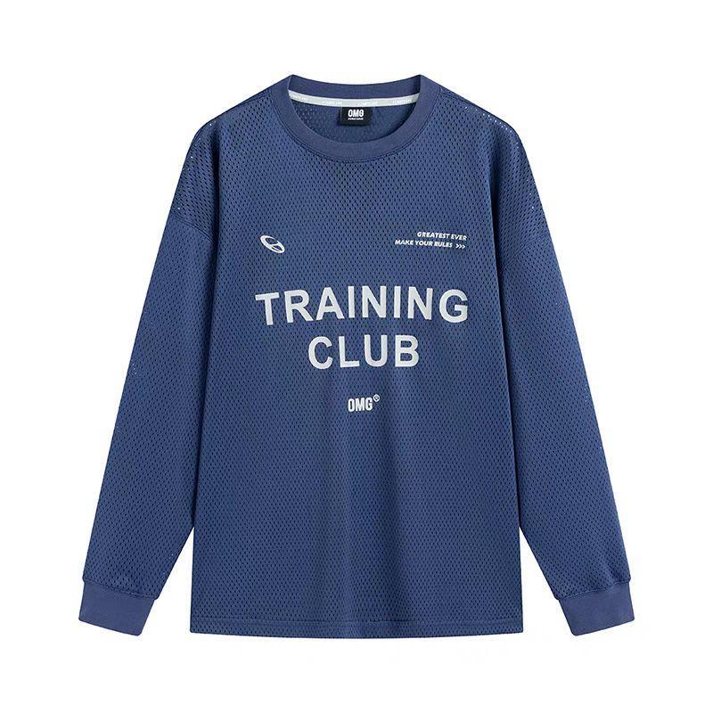On My Game OMG Training Club mesh long sves T shirt - Bla, L