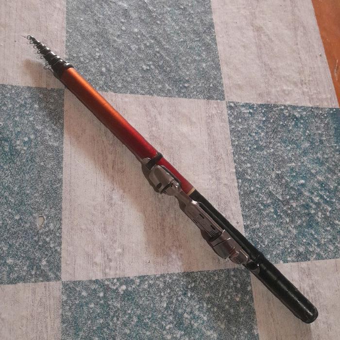 tegek custom mini 170cm ruas pendek trttup-+20cm full kolong reelseat jinbo bahan fiber spek KAKU/
