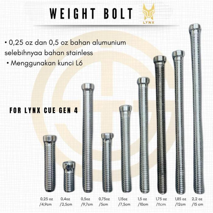 Khusus Grab Weight Bolt / Pemberat Buttom Lynx Cue Gen 4