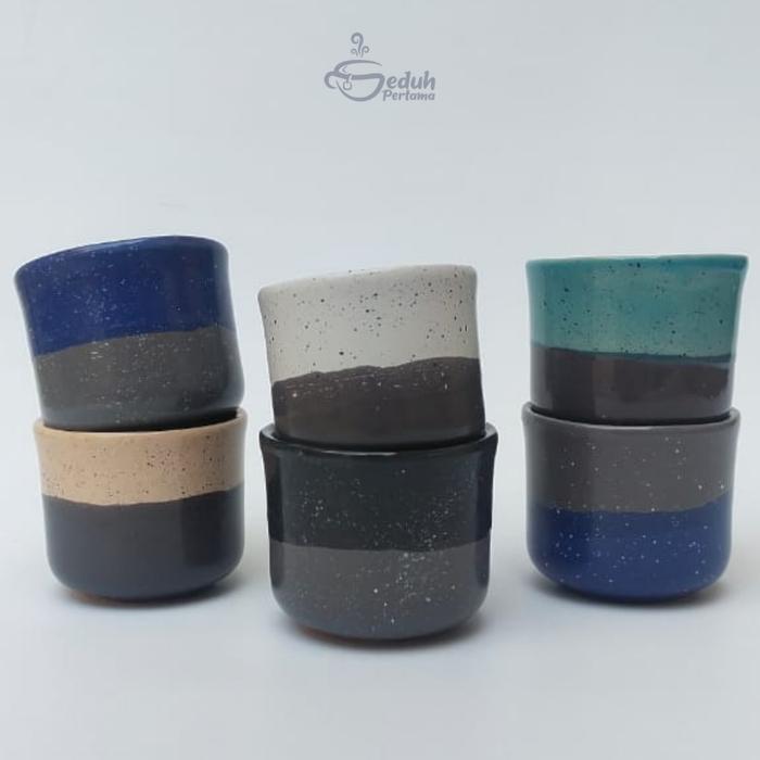 Mini Mug Cangkir Keramik Minimalis Two Tone