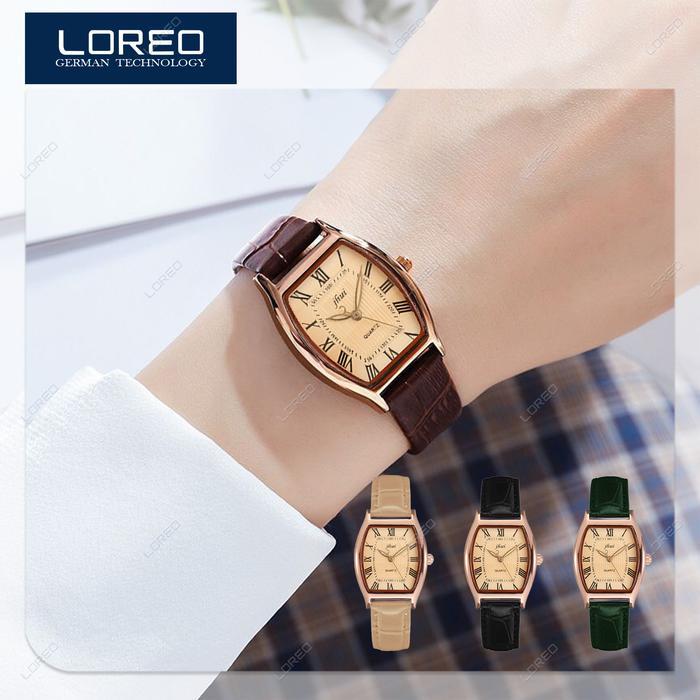 Loreo Jam Tangan Wanita Retro Strap PU Analog Quartz Watches
