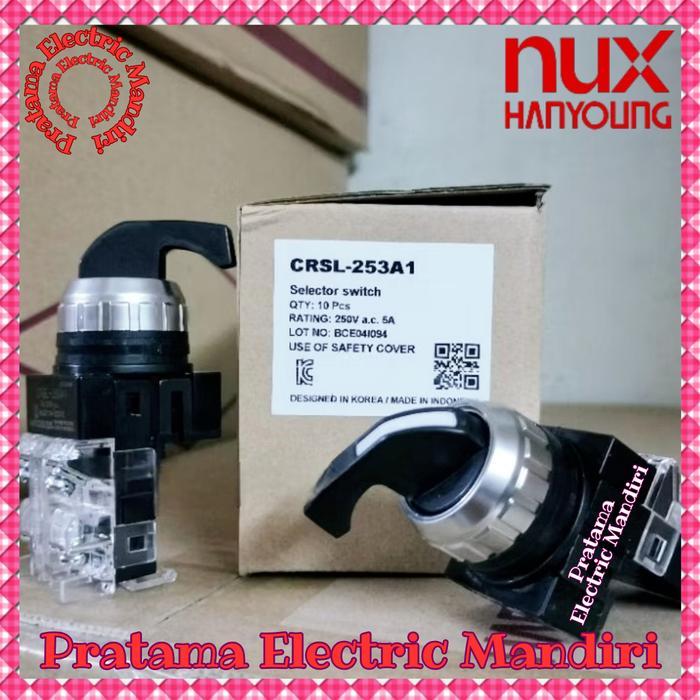READY Terlaris HANYOUNG NUX SELECTOR SWITCH 25MM CR253 CR-253-1 = NEW TYPE : CRSL-253A1 3 POSISI 3P