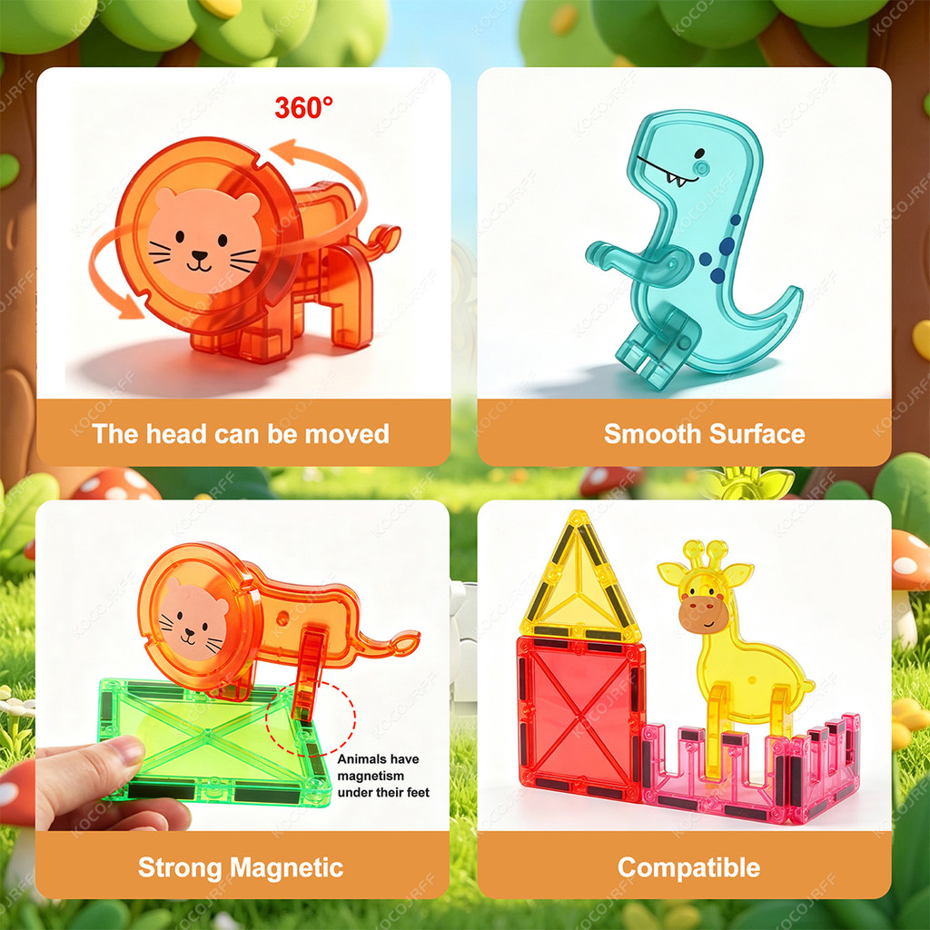 Dinosaur & Farm Animal Magnetic Toys, Lovely Dinosaur World Play Items. Perfect Birthday and
