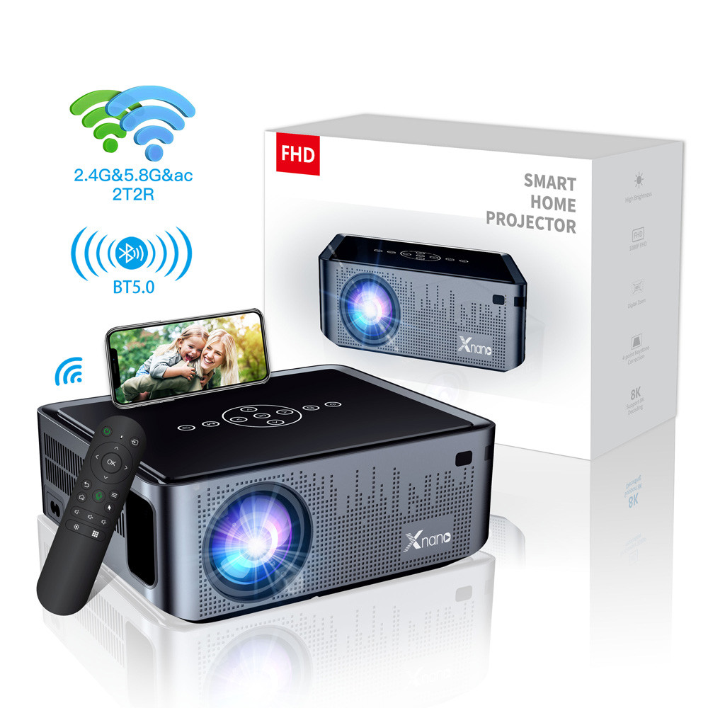 DHL 1pc XNANO X1 Pro Smart Projector Android 9 2.4/5G WiFi BT5.0