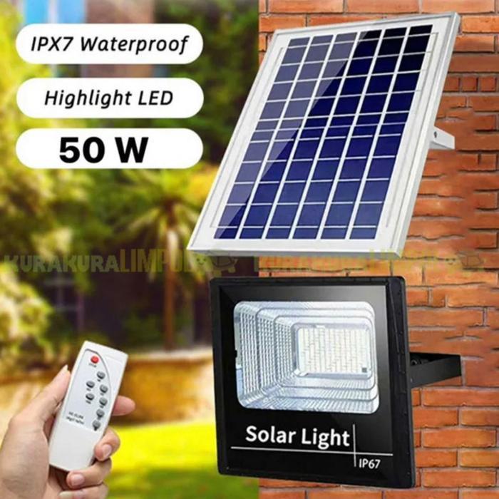 lampu sorot solar panel 50 watt 50w lampu tembak panel surya 50 wat