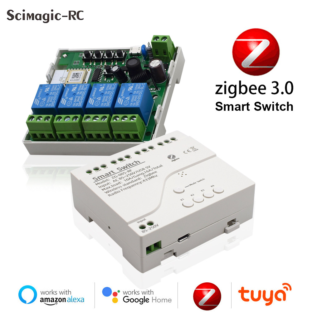 1ch 2ch 4ch Zigbee Smart Switch Tuya Ewelink App 12v 24v 220v Relay