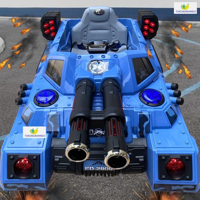 Mainan Ride On Tank Baja Listrik Mobil Aki Jumbo Remote nembak