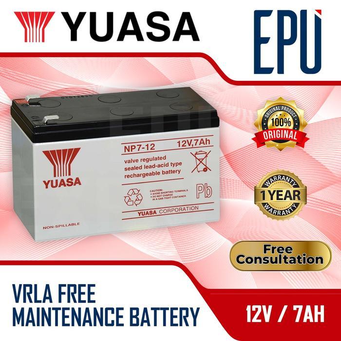 Aki Yuasa 12V 7Ah Aki Yuasa Np7-12 Aki Kering Aki Ups Yuasa Baterai Ups Battery