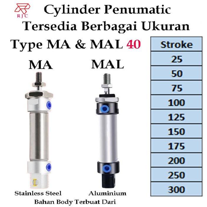 Pneumatic Cylinder Ma40 Mal40 Silinder Pneumatik Angin Air Cylinder