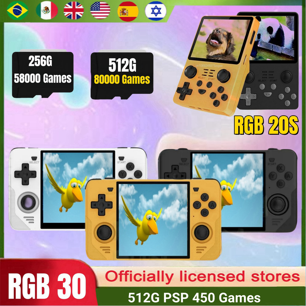 POWKIDDY RGB30  Retro Pocket Portable Handheld Game Console RK3566 4
