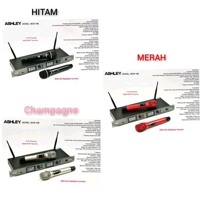 Terlaris Mic Ashley MCR-168 Microphone Wireless Mikrofon Werles Anti Feedback