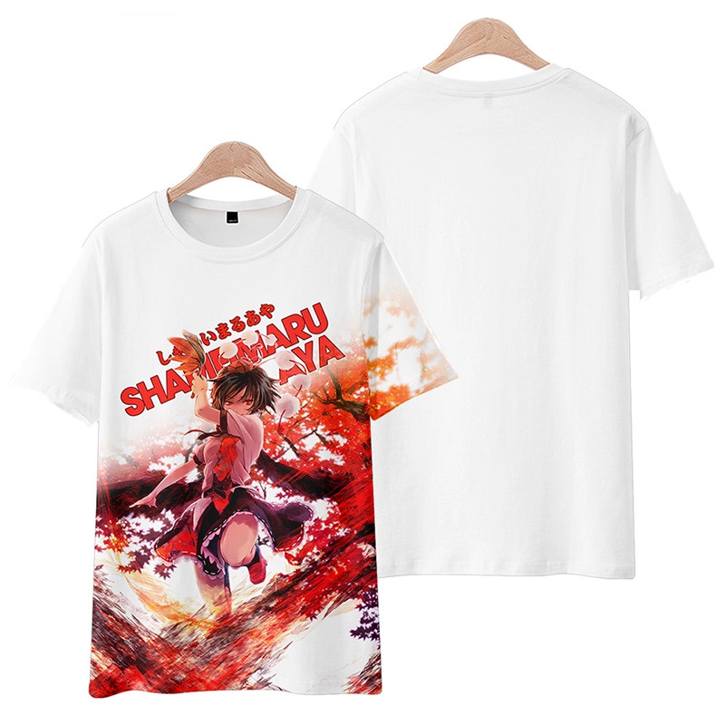 Game Touhou Project Cosplay T-Shirt 3D Hakurei Reimu Print Anime Cartoon Tees Summer Men Women