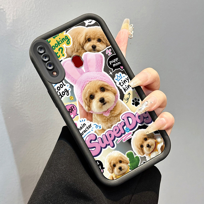 Casing Hp Samsung Galaxy A20s Case Casing pola Poodle Kesing Tahan sidik jari Kasing HP Cesing cermi