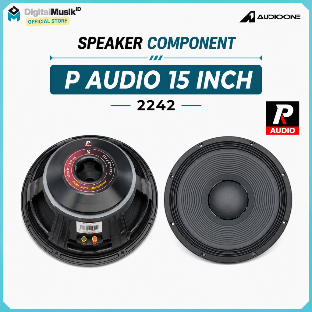 P AUDIO Speaker Component 15 Inch Paudio 2242 Super Bass 1000 Watt Sound System Original I DM