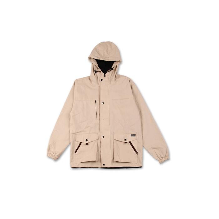 DISKON - Jaket Parka Ashton Cream 2.0 Hoodie Canvas Suede READY STOCK