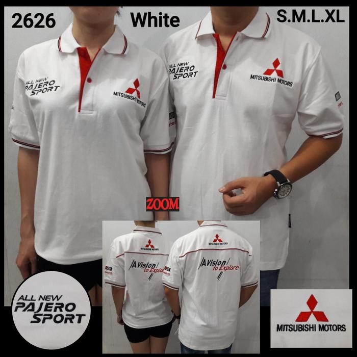 KAOS KERAH SPORT OTOMOTIF BAJU BORDIR KOMUNITAS PAJERO SPORT