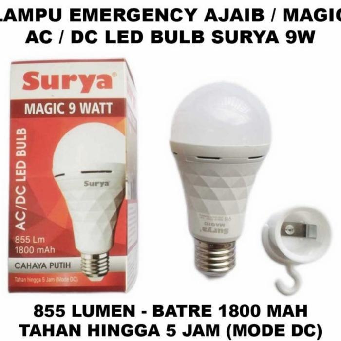 Lampu Emergency LED Bulb Surya Magic 9 Watt