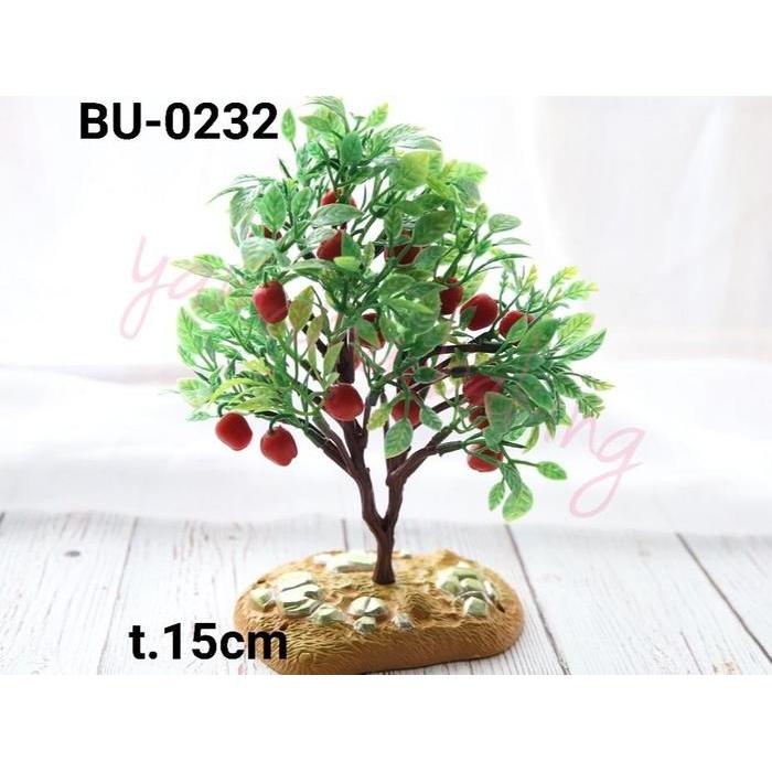 Do- BU-0232 Topper hiasan kue tart cake pohon bunga daun apel plastik