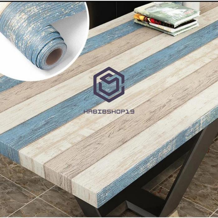 Wallpaper Dinding Motif Kayu 3 Warna Ukuran Panjang 10Meter