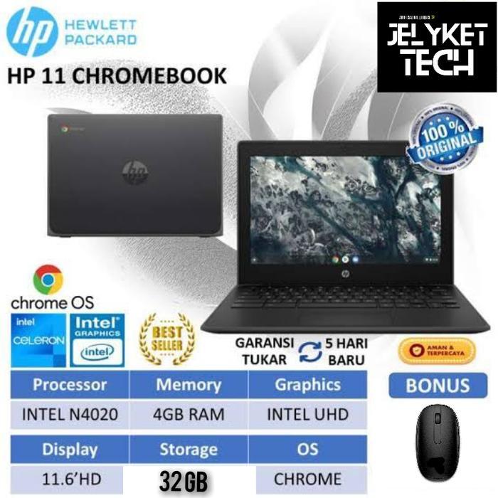 BARU Laptop HP Chromebook 11 G8 N4020 4gb 32gb+BONUS MOUSE, HARGA TERMURAH