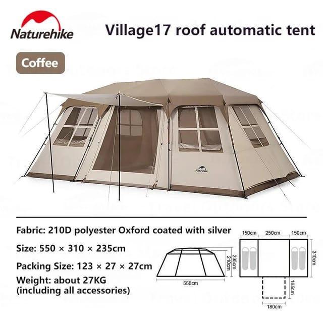 Tenda Naturehike Village 17 Cnh22Zp021 Roof Automatic Family Tent