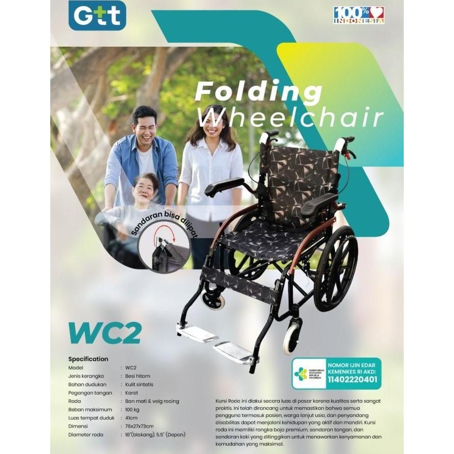 PROMO Kursi Roda Traveling GTT WC-2 / Kursi Roda Lipat WC2
