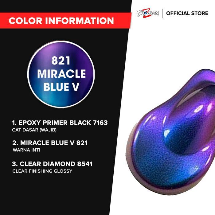 Cat Semprot Motor Shogun Z Paint Bunglon Miracle Blue Violet 821 - Warna Bunglon Biru Ungu