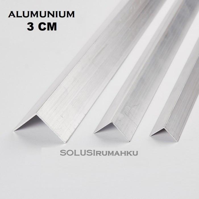 ( 6 Potong x 1 mtr ) Aluminium Siku L 3 cm ( aktual 26 mm ) Alum Siku