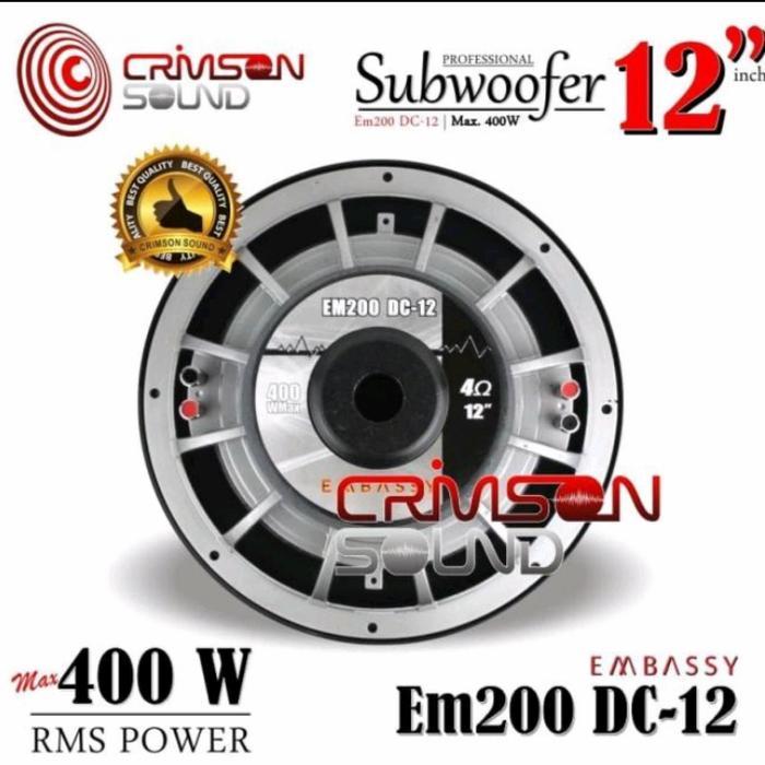 Subwoofer Embassy Em200 Dc-12 12 Inch (Double Magnet Double Coil)