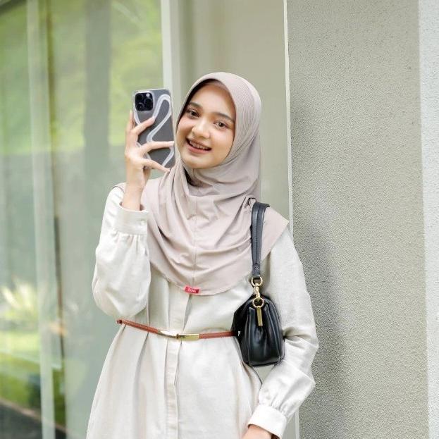 SIAPKIRIM Hijab Instan Zoya Bergo Marsha Hl Casual Hitam Putih Coklat Polos Kerudung Anak Sekolah