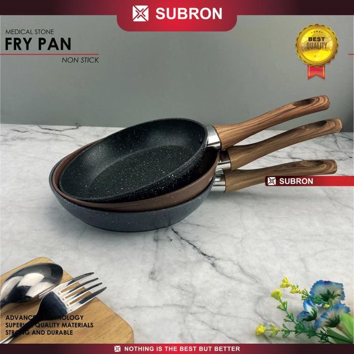 vowk- Subron Frying Pan Medical Stone Non-Stick Kompor Induksi Anti Lengket