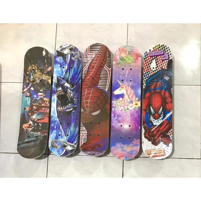 2dqc- Papan Skateboard Anak Remaja Full Set Ukuran Besar Roda Pvc