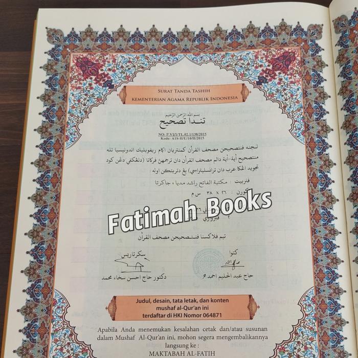 Sedia Alquran Lansia Jumbo A3 Latin Terjemah Perkata. Alquran The Big An Nur