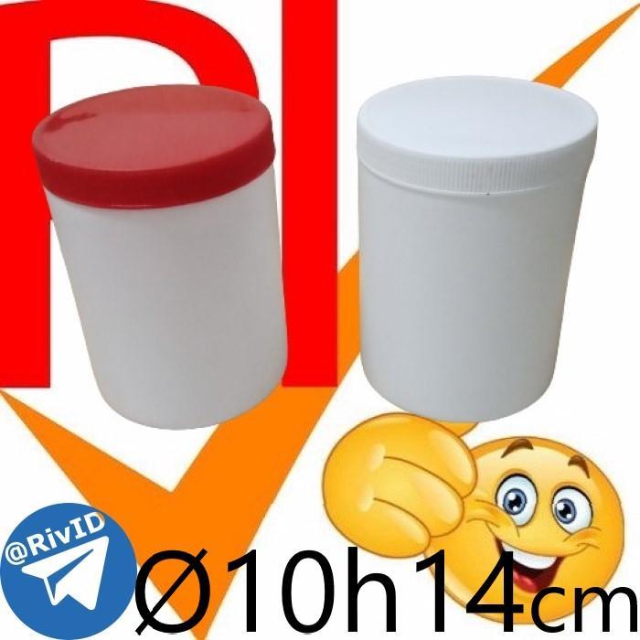 ysr2- 6Pieces Toples Plastik Hdpe 1000Ml Putih Jar 1 Liter Tabung 1L 1000 Ml