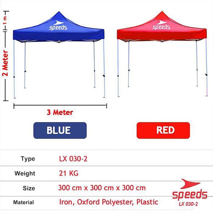 SPEEDS Tenda Lipat Ukuran 33 M Tenda Bazar Tenda Jualan Tiang Rangka Putih Lengkap Komplit Full Set